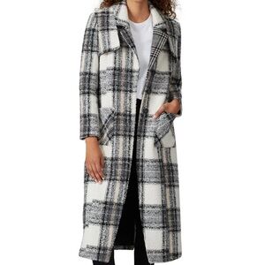 Stylish Plaid Long Coat